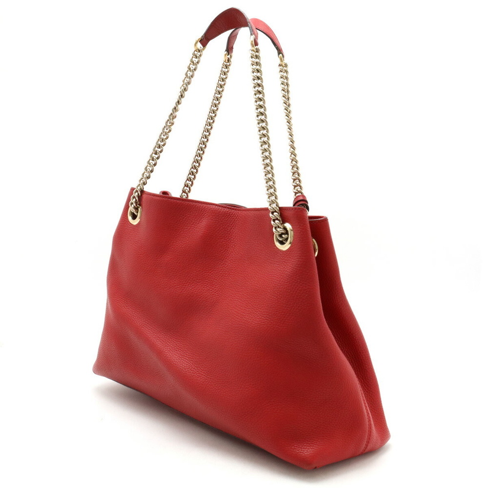 Gucci Leather Red Soho Chain Bag